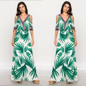 **SALE Flying Tomato Jumpsuit Green Palm Leaf